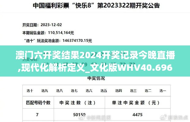 澳门六开奖结果2024开奖记录今晚直播,现代化解析定义_文化版WHV40.696