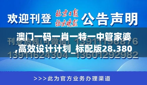澳门一码一肖一特一中管家婆,高效设计计划_标配版28.380-8