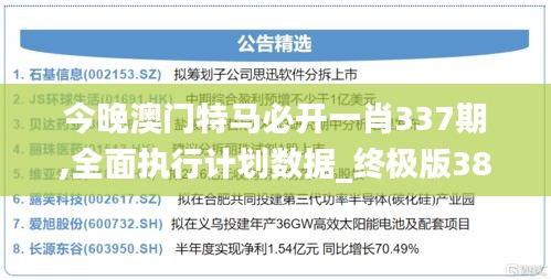 今晚澳门特马必开一肖337期,全面执行计划数据_终极版38.634-4