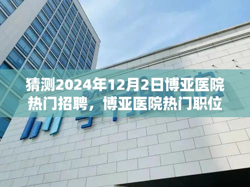 揭秘博亚医院未来招聘盛况，热门职位预测与人才招聘盛况展望（2024年12月2日）