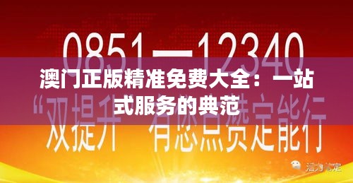 澳门正版精准免费大全：一站式服务的典范
