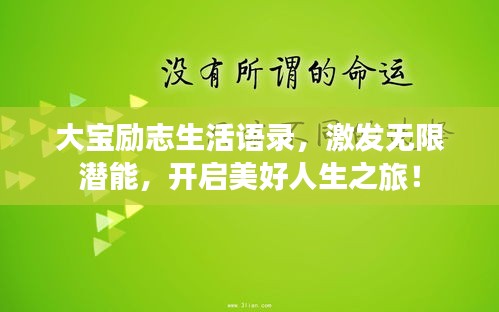 大宝励志生活语录，激发无限潜能，开启美好人生之旅！