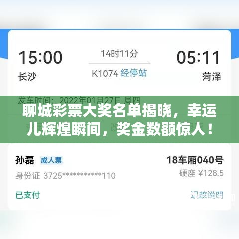 聊城彩票大奖名单揭晓，幸运儿辉煌瞬间，奖金数额惊人！