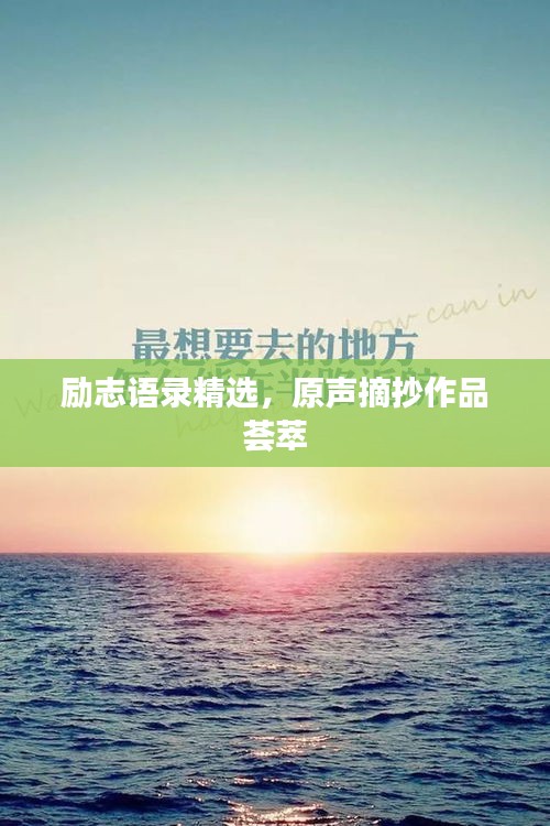励志语录精选，原声摘抄作品荟萃